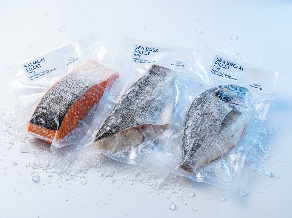 Frozen fish fillet packaging