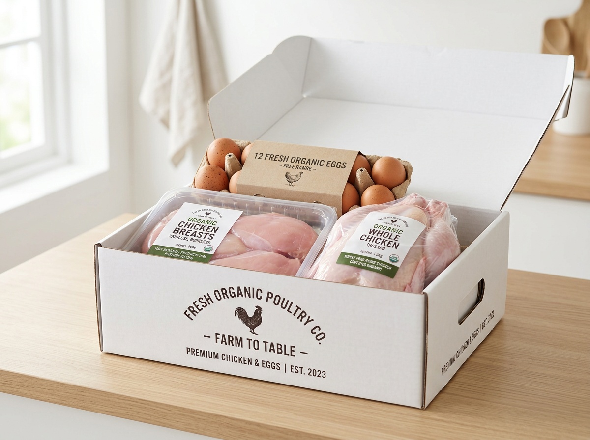 Fresh organic eggs and poultry